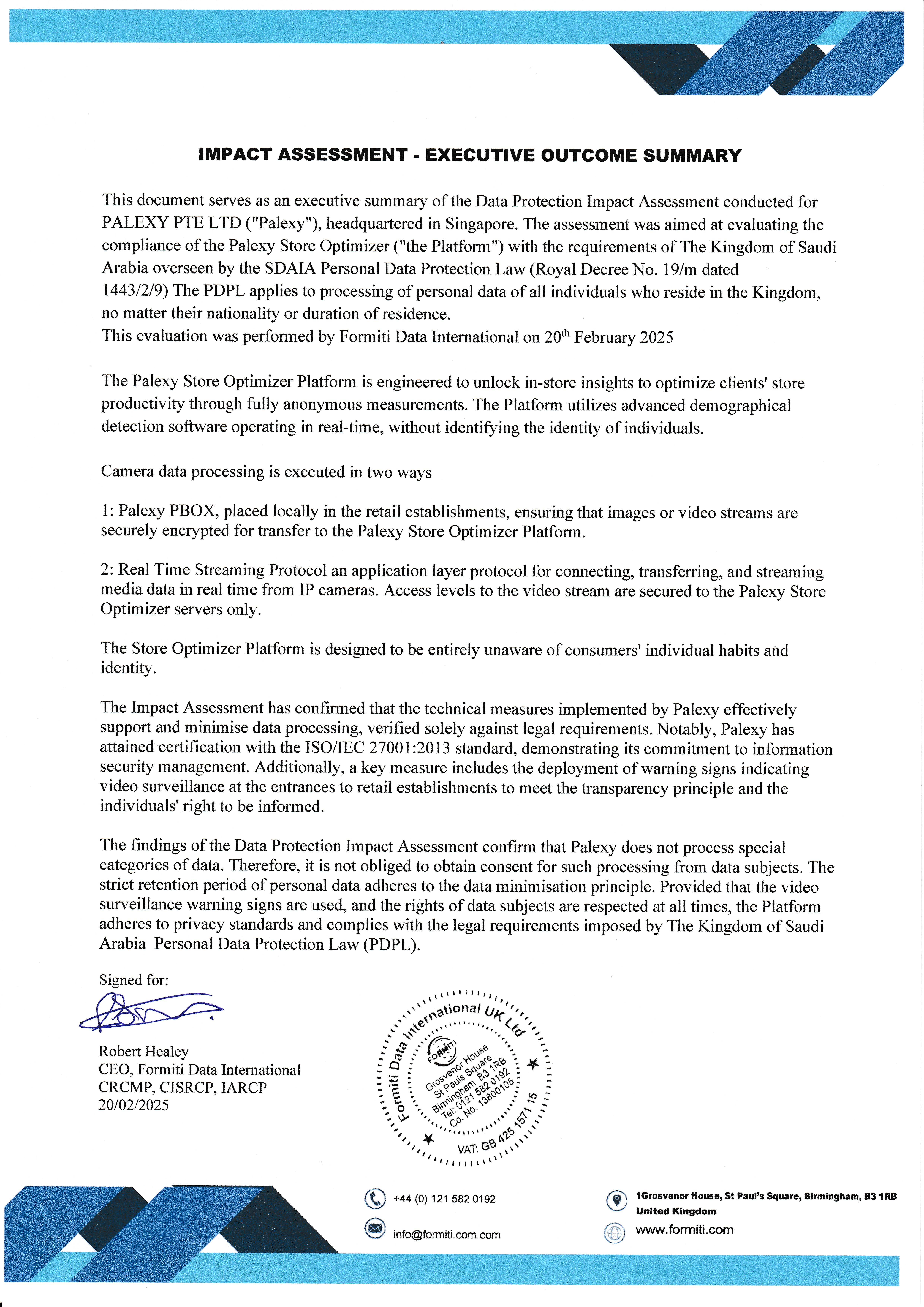 Palexy DPIA Executive Summary Saudi Arabia