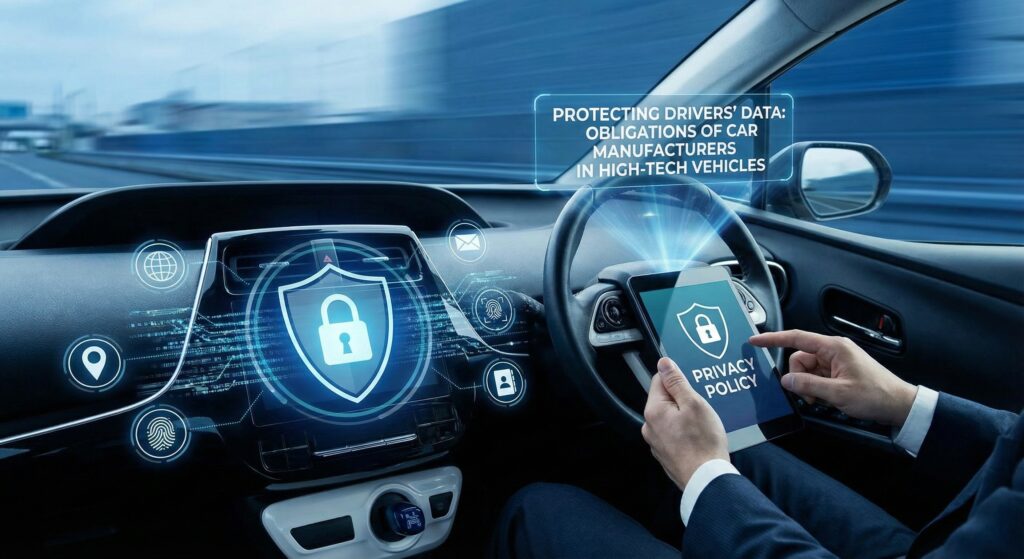 Car Driver in car being monitored