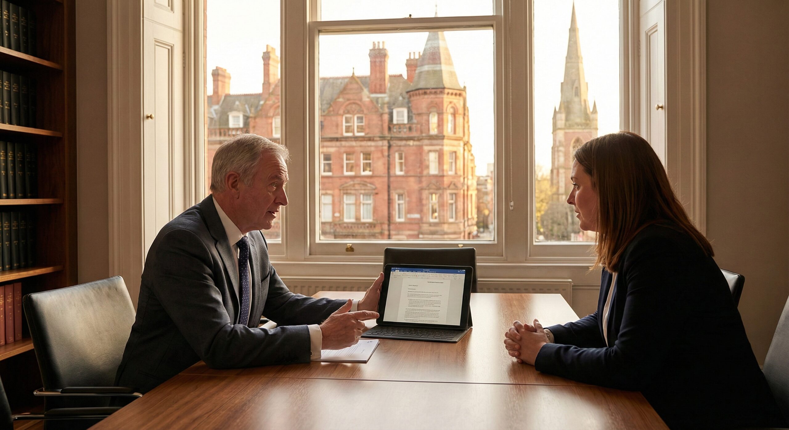 Legal-Tech AI software dashboard displaying automated contract review and data privacy compliance metrics.